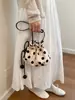 Comercio Exterior Transfronterizo Nueva Moda Lunares Cordón Bolsa de la Suerte Diseño de Nicho Bolso Cubo Bolso de Mujer Bolso de Hombro Cruzado de Moda