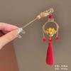 Horquilla de lámpara de loto luminosa para mujer, estilo antiguo Hanfu, horquilla para el pelo con movimiento de pasos, accesorios de alta gama, horquilla para recogido de Año Nuevo, tocado
