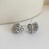 Pendientes de plata 925 con forma de C, de latón, chapado en oro auténtico, con diseño de cuerda de cáñamo, estilo europeo y americano.