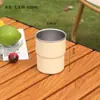 Copo para Bebidas Frias de Aço Inoxidável 304 Transfronteiriço, Copo de Degrau Espessado de Camada Dupla Anti-Escaldante, Copo de Café Portátil Estilo Acampamento ao Ar Livre