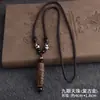 Cadena de Suéter con Colgante de Ágata de Xizang Dzi de Nueve Ojos Collar Colgante Estilo Étnico Vintage Accesorios Unisex Colgante Largo en Stock