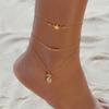 Europa y Estados Unidos nueva moda para mujer tobillera personalizada de cuentas de estrella de cinco puntas de múltiples capas piña venta al por mayor