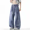 Outono 2026 Novos Jeans Scythe Masculinos Estilo Americano Calças de Pernas Largas Retas Soltas Lavadas Vintage Calças Longas para Homens