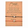 Pulsera Tejida con Hilo de Cera de Estrella de Cinco Puntas Simple Europea y Americana Tarjeta Pulsera Amazon Pulsera de Pareja Joyería al por Mayor Joyería Estilo Pareja