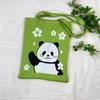 Bolsa de Tricô Ins Desenho Panda Feminina Moda para Carregar na Mão Grande Capacidade Bolsa de Ombro Bolsa Transversal Bolsa