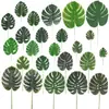 Simulação Folha Tartaruga Pacote de Folhas Verão Havaiano Folhas de Simulação Acessórios para Porta-Retratos Decoração de Jogo Americano Folha Tartaruga Simulação Planta Verde