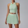 Nuevo Traje Deportivo de Tenis para Mujer, Corte Ajustado, Elástico, Chaleco Deportivo de Secado Rápido, Falda de Tenis, Ropa de Yoga Anti-Exposición