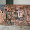 Mural de Relieve Morado para Exteriores Pintura Decorativa para Museos Piso Amarillo Relieve Fibra de Vidrio Imitación Pared Cultural