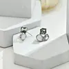 Pendientes Cuadrados de Azúcar Brillantes Incrustados de Cristal Simple Europeos y Americanos Pendientes de Piedra Ojo de Gato Lujo Ligero Versátiles Frescos Elegantes Pendientes Transfronterizos