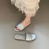 Pantuflas Planas para Mujer, Novedad Verano 2026 Estilo Coreano Moda Punta Cuadrada Sandalias Versátiles sin Cordones con Tira Cruzada