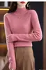 Estilo Nuevo Otoño/Invierno 2026 Camiseta Base de Punto de Cuello Alto Medio Atmosférica para Mujer, Suave y Elástica, Corte Ajustado, Top Interior de Color Sólido