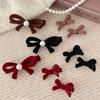 Año Nuevo Rojo Terciopelo Lazo Tocado tamaño pequeño DIY Pinza para el Cabello Pinza de Agarre Accesorios para el Cabello Flequillo de Frente para Mujer Pinza de Tiburón
