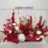 Arreglos de flores artificiales para bodas, arreglos florales para decoración de pasillo, decoraciones de escaparate de compromiso con temática de bosque, arreglos de escena de boda de color rojo rosa
