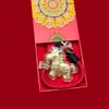 Acessórios de Chaveiro "Fique Rico Instantaneamente" em Ouro Puro 999, Série Ano Novo do Cavalo, Presentes Corporativos Populares Banhados a Ouro, Atacado