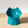 Comedero para Gatos con Patas Altas para Proteger la Columna Cervical, Gran Capacidad, Boca Inclinada, Utensilio de Alimentación para Gatos y Perros, Protección del Cuello, Tazón de Plástico Antiderrames