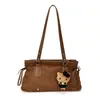 Bolsa de ombro tote Maillard para axila fosca de nicho europeu e americano para mulheres, grande capacidade para o início do outono, casual, para o dia a dia