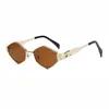 Gafas de Sol de Moda para Mujer Metal Diamante Marco Pequeño Polígono Gafas de Calle Gafas de Sol para Viaje Gafas de Pesca Modernas Nuevas