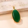 Pingente Único Joias de Aço Inoxidável Transfronteiriças Fundição Geométrica Pedra Natural Acessórios de Colar Simples e Versátil Acessórios de Aço Titânio Fábrica