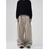 Pantalones Casuales de Estilo Old Money de la Alta Calle Americana para Hombre, Pantalones de Vestir Rectos Retro para Todas las Estaciones, Pantalones Anchos de Caída Relajada y Suelta