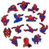 Charms y hebillas de zapato de la serie Spider-Man, accesorios de zapato de goma blanda de PVC, decoraciones para Crocs