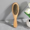 Peine de bambú para masajear de mano ahorrador de trabajo cabeza redonda dientes de bambú no dañan el cabello cabello largo de mujer peine de cojín de aire de goma para el hogar regalo