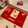 Nueva Alfombrilla Absorbente para Suelo de Baño Estilo Chino, Tierra de Diatomeas, Felpudo Rojo Festivo para Entrada, Alfombrilla Antideslizante para Pies de Baño del Hogar