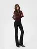 YECHUAN# Jeans de Tiro Bajo Estilo Chica Picante Americana Micro-Acampanados para Mujer Otoño Adelgazantes Elásticos Bodycon Acampanados de Campana