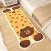 Tapete Listrado de Animal de Desenho Animado, Cobertor de Cabeceira para Quarto, Tapete para Mesa de Centro de Sala de Estar com Gatinho, Tapete de Chão Resistente a Manchas e Fácil de Cuidar de Imitação de Caxemira
