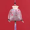 Bolsita de Sachet de Fragancia Portátil de Verano Estilo Antiguo, Cuadrada de Satén de Seda para Coche, Accesorio Hanfu, Bolsita Vacía, Bolsa de Brocado