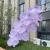 Flor Artificial de Orquídea Mariposa con Plumas de Ganso de 9 Cabezas Decoración para Bodas y Hogar Flor Falsa Venta al por Mayor