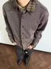 Conjunto de Duas Peças Patchwork Lapela Manga Longa Primavera e Outono Estilo Old Money Masculino Bonito Cleanfit Jaqueta Cardigã de Tricô