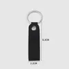 Llavero rectangular de piel sintética con láser, llavero en blanco de doble cara para cinturón, llavero redondo de piel, llavero para imprimir DIY