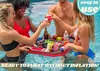 Baleia Polar Tina de Hidromasaje Flotante Grande Mesa para Bebidas y Comida Té Rojo y Negro