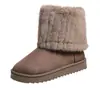 Cross2026 Invierno Nuevos Zapatos de Algodón Comercio Exterior Talla Grande Botas Casuales Cómodas para Mujer Estilo Europeo Americano Moda Botas de Exterior
