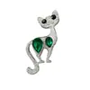 Broche de gato con incrustaciones de diamantes, pin de animal creativo de aleación, accesorio de moda, broche de animal transfronterizo, exquisito, lindo, vintage