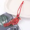 Pendente de Pássaro Vermelho Popular Transfronteiriço Pingente de Presente Pequeno de Natal Pingente de Strass Metal Mochila Natal Atacado