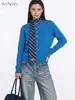 Cárdigan de Punto con Cuello Redondo y Botones HeyHenry para Mujer Manga Larga Corte Ajustado Suéter Versátil Abrigo Capa Interior Color Sólido Estilo Primavera y Otoño