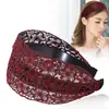 Diadema Pasador Femenino Coreano Diadema de Encaje de Ala Ancha Tocado Dulce Chica Mori Pasador Cubierta de Agujero para el Cabello Diadema Blanca para Presionar el Cabello