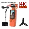 Câmera Esportiva Portátil para Exterior Q8 com Autofoco, Gravação de Conferência, Câmera de Bolso Portátil, Câmera de Bolso com Gimbal