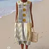 Vestido de Verano/Primavera Nuevo sin Mangas Estampado Elegante para Mujer 2026 Transfronterizo Amazon y Sitio Web Independiente