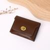 2024 Cross-border Nova Carteira Solid Color Card Bag Mulheres High-end Retro Lock Ins Multi-card Coin Bolsa Bolsa