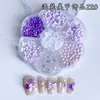 Caja de Flor de Ciruelo con Lazos de Perla, Flores de Dibujos Animados, Pedrería Mixta para Uñas, Decoraciones Brillantes para Uñas, Decoraciones Mixtas al por Mayor