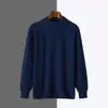 Suéter de punto para hombre transfronterizo, prenda interior de cuello alto medio para otoño e invierno, jersey de moda, estilo coreano, suéter versátil de corte holgado para hombre