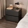 Mesita de Noche Inteligente de Lujo Ligero, Moderna y Sencilla, para Uso Doméstico en el Dormitorio, Gabinete de Mesita de Noche de Madera Maciza, Gabinete de Almacenamiento Multifuncional para Mesita de Noche, Completamente Ensamblado