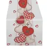 Bandeira de Mesa para Mesa de Centro, Antiderrapante, Não Fofa Facilmente, Elementos de Carta de Amor, Atmosfera de Feriado de Dia dos Namorados, Decoração de Mesa, Sala de Estar