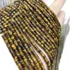 Contas redondas de olho de tigre amarelo, corte reto, 2*3mm, contas soltas para acessórios de joias DIY, contas para pulseira, contas espaçadoras, produtos semiacabados atacado
