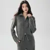 ¡Tejido de punto trenzado retro! Nuevo cárdigan de cachemira otoño/invierno para mujer, con cuello de solapa, prenda exterior de cachemira y patrón de onda de punto trenzado con cremallera.