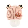 Gorros para Bebés y Niños Pequeños para Otoño e Invierno Engrosados Lindos de Rana para Bebé Niño y Niña Gorros de Lana Tejida a Prueba de Viento y Cálidos
