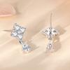 S925 prata esterlina gota de água micro incrustada zircão brincos de pino feminino trevo de quatro folhas brincos de design de luxo leve brincos de orelha