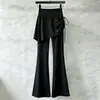 Pantalones de yoga acampanados de dos piezas falsas para mujer, anti-exposición, nuevo modelo 2026, ropa de verano para Pilates, pantalones deportivos de principios de otoño, falda-pantalón para uso al aire libre